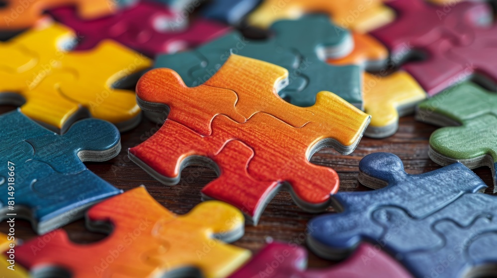 Colorful puzzle pieces coming together depict the power of diversity and teamwork in building a successful company Colorful puzzle pieces coming together depict the power of diversity and teamwork in building a successful company