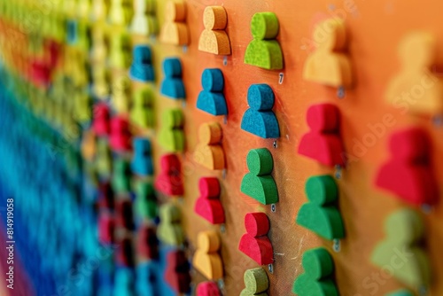 A wall of colorful 3D printed people
