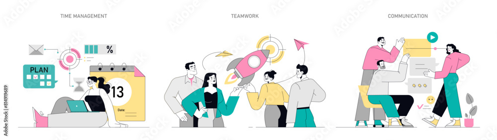 Soft Skills Flat Vector illustration. Soft Skills Flat Vector illustration.