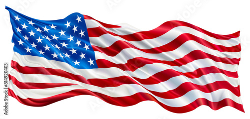 Waving American flag symbolizing freedom and patriotism isolated on transparent background png