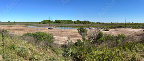 Artificial wetland under construction along the Gulf Coast in Palacios Texas