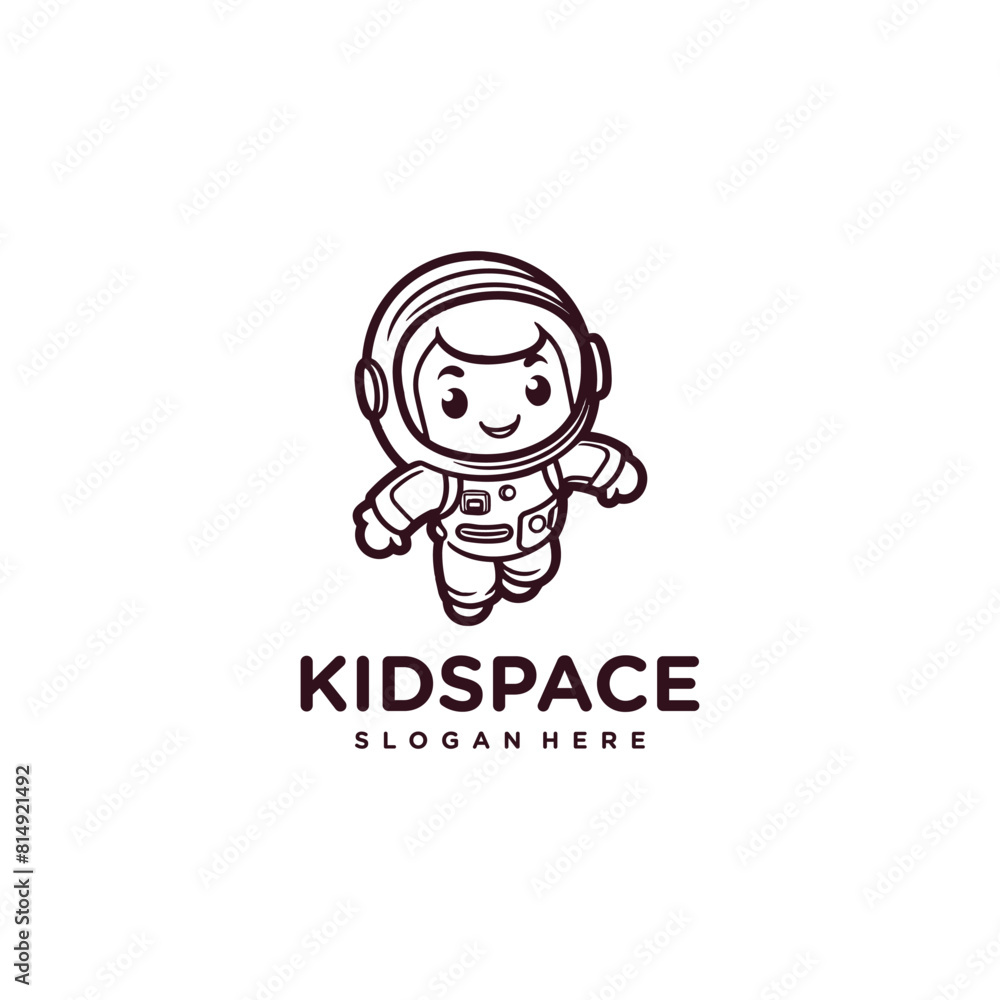 Astronaut kids logo vector illustration Astronaut kids logo vector illustration