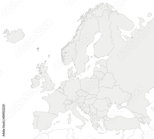 Political Europe Map vector illustration isolated in white background. Editable and clearly labeled layers.