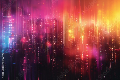 Abstract technology background with glowing lines and bokeh, Vector illustration