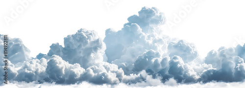 Realistic blue fluffy clouds for graphic design isolated on transparent background png
