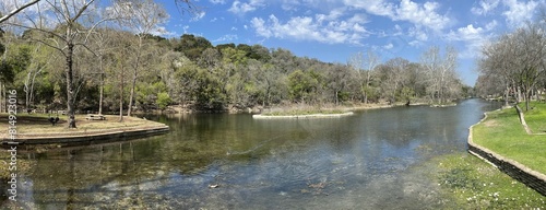 Landa Lake at Spring Island in New Braunfels Texas during spring