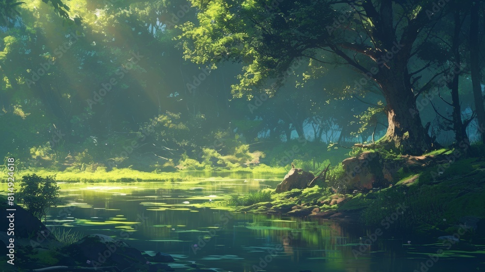 Imaginative depictions of serene natural beauty Imaginative depictions of serene natural beauty