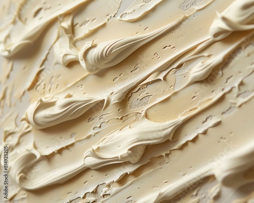 Closeup of cosmetic skincare cream smears, emphasizing texture and product quality photo
