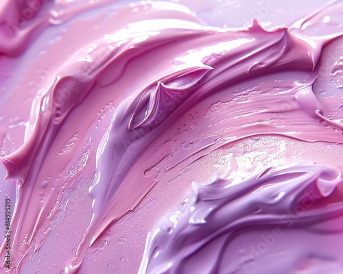 Closeup of cosmetic skincare cream smears, emphasizing texture and product quality photo