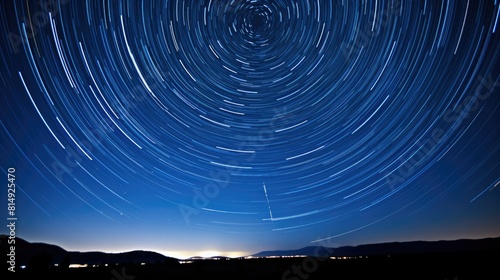 Close-up of star trails in the night sky