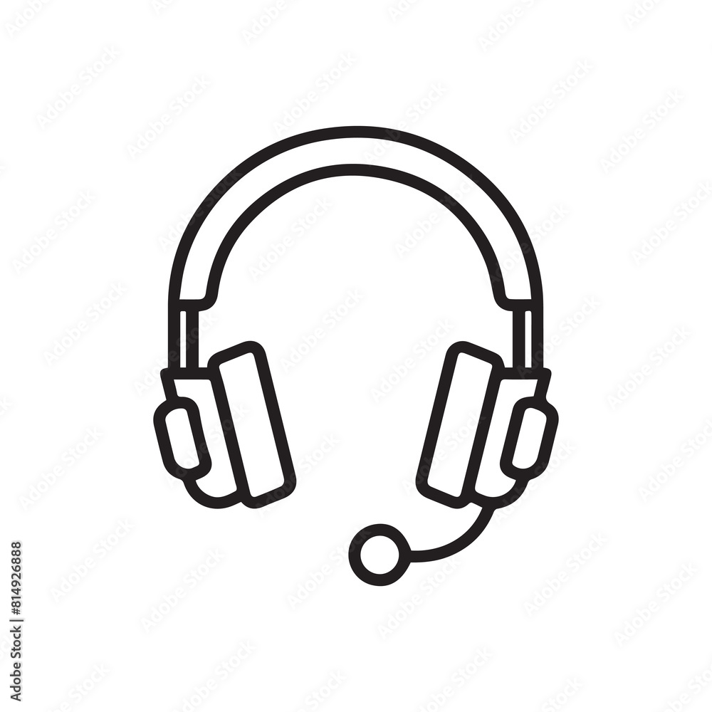Headphones line icon, concept illustration, outline symbol, vector sign design. Headphones line icon, concept illustration, outline symbol, vector sign design.
