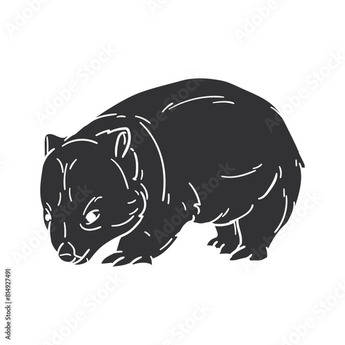 Quokka Icon Silhouette Illustration. Animals Vector Graphic Pictogram Symbol Clip Art. Doodle Sketch Black Sign. photo