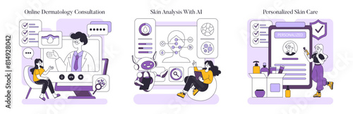 skincare innovation. Flat Vector Illustration