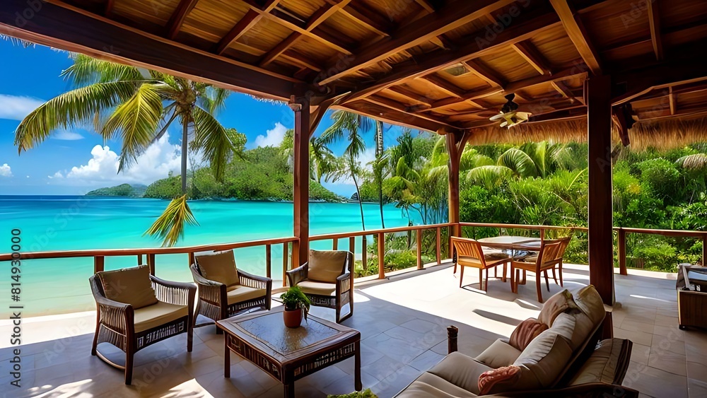 A beautiful beach resort surrounded by coconuts A beautiful beach resort surrounded by coconuts