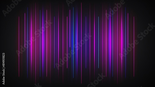 abstract ascending pink blue neon lines isolated on black background. 