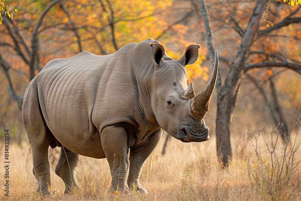 Obraz premium A rhino in its natural habitat