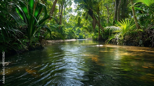 Tranquil River Restored to its Natural Beauty  Serene Waters and Lush Greenery - Perfect Harmony in Nature s Canvas - Environmental Restoration and Conservation Concept.