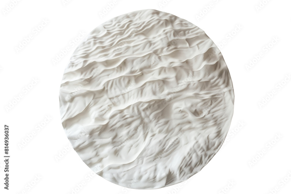 Close-up of a white, textured surface that resembles a snowy landscape. Close-up of a white, textured surface that resembles a snowy landscape.