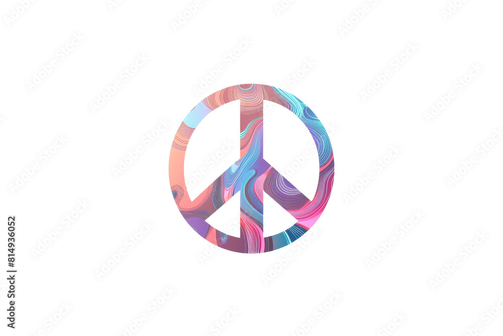 A watercolor peace sign with a black background. A watercolor peace sign with a black background.