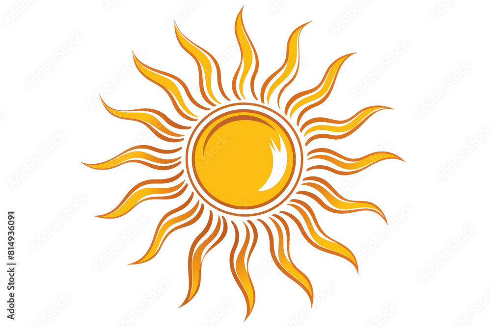 shining sun with yellow and orange rays. shining sun with yellow and orange rays.