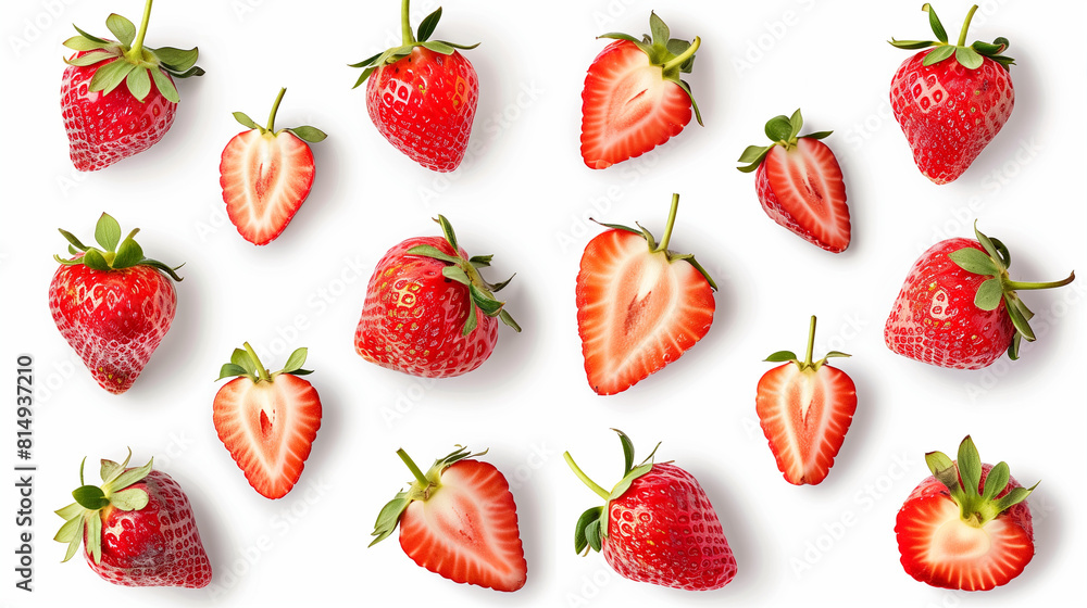Group of Strawberries on White Background Group of Strawberries on White Background