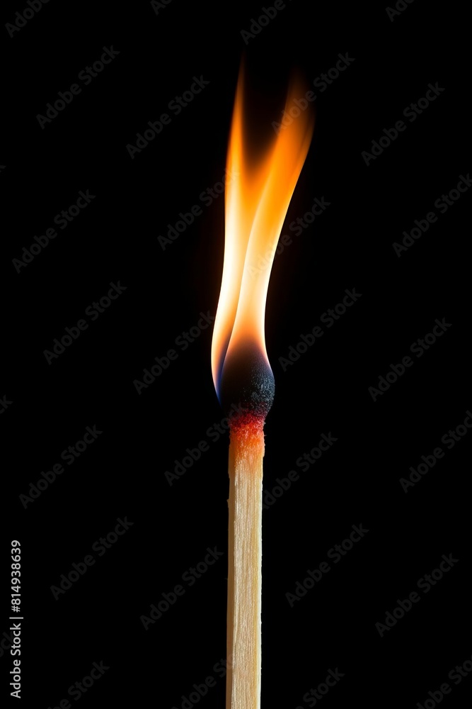 A match is burning in the dark. A match is burning in the dark.