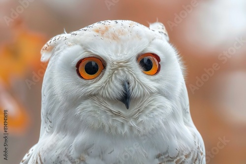 Snowy owl (Bubo bubo) close up portrait photo