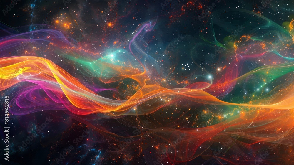 Cosmic ballet with vibrant light backdrop Cosmic ballet with vibrant light backdrop