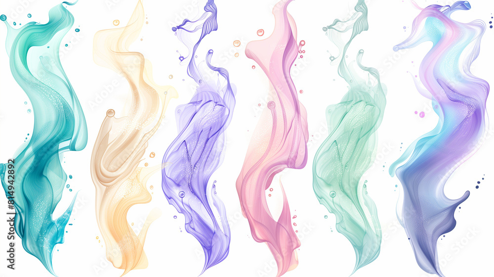 Fototapeta premium Colorful Watercolor Splashes on White Background