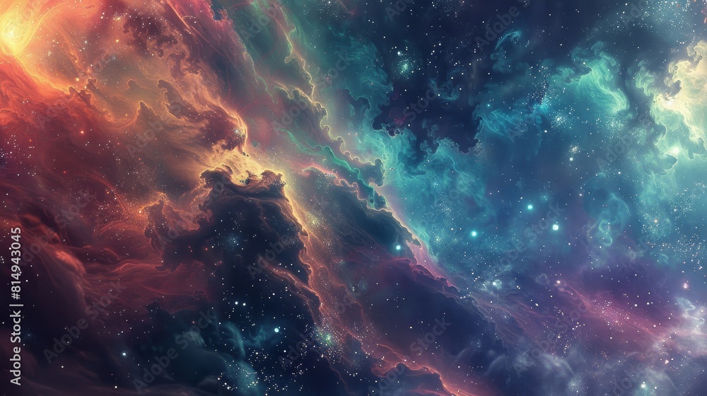 Obraz premium Hypnotic view of distant galaxies backdrop