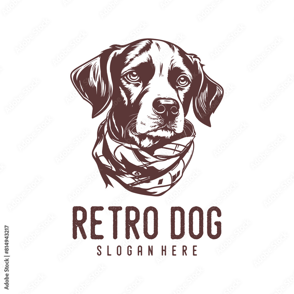 Retro dog, pet and animal logo vector illustration Retro dog, pet and animal logo vector illustration
