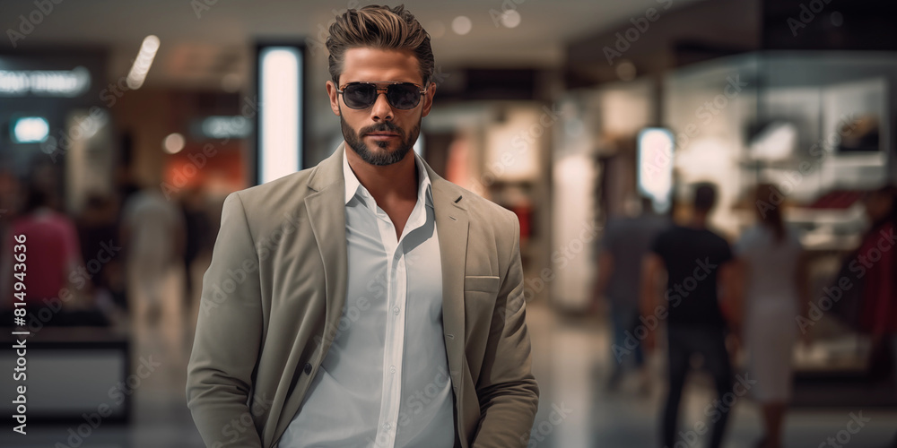 Man model on sale background. Man model on sale background.