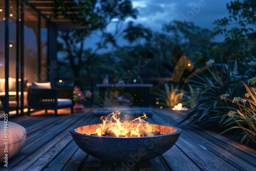 Wallpaper Mural Inviting Fire pit outdoor. Torontodigital.ca