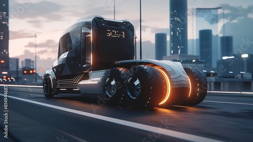 A futuristic conceptual truck concept visualized through stunning 3D animation, showcasing its potential for revolutionizing the transportation industry