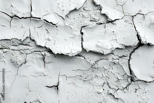Texture of cracked white paint on the wall, Abstract background for design