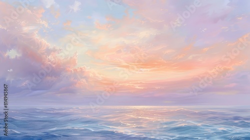 Serene seascape in soft pastel tones backdrop © javier