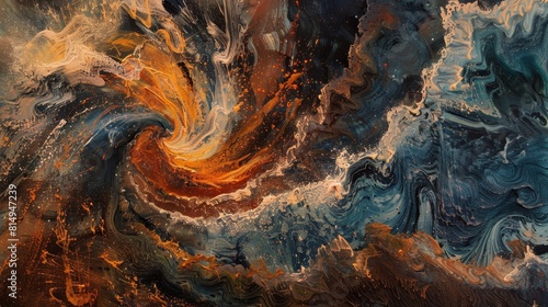 Swirling textures depict raw power of elements backdrop © javier