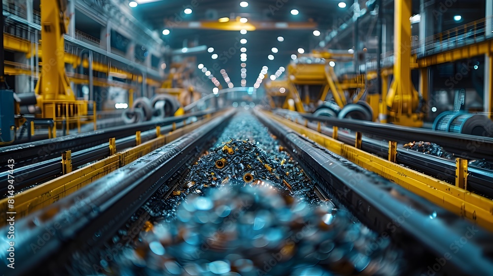 Automated Automotive Metal Parts Sorting System in Modern Manufacturing Facility Automated Automotive Metal Parts Sorting System in Modern Manufacturing Facility