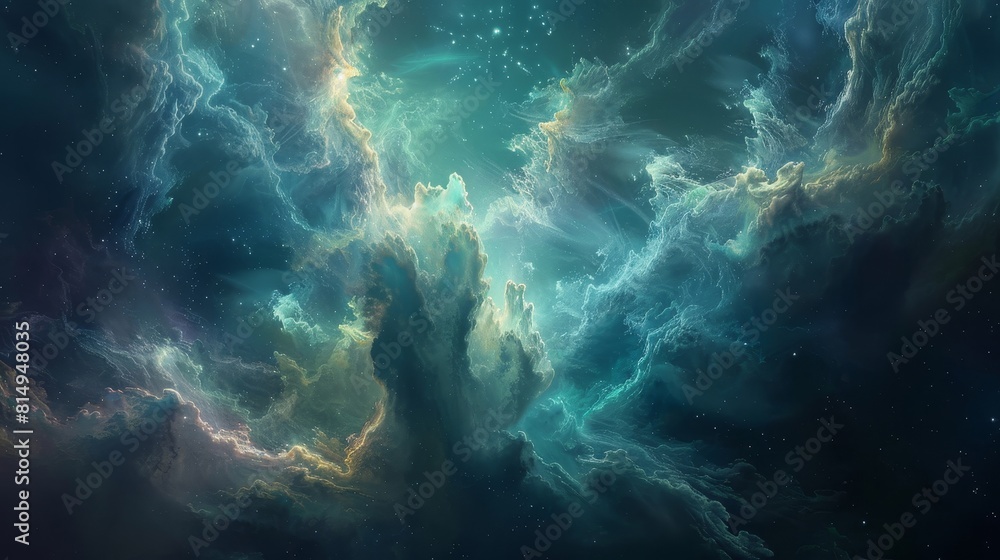 Celestial dreamscape with soft pastel tendrils backdrop Celestial dreamscape with soft pastel tendrils backdrop