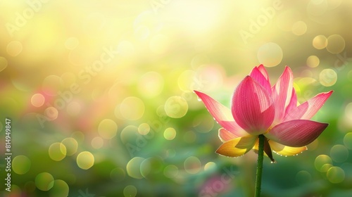 lotus flower with morning dew with blurred background