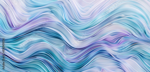 Delicate, wave-resembling lines in a palette of soft blues and purples.