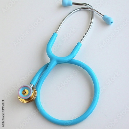 A blue stethoscope isolated on a white background serves as a powerful symbol of medical expertise and compassionate healthcare photo