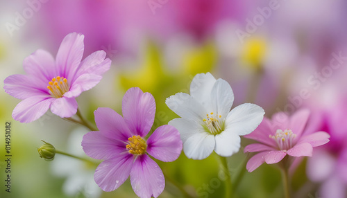 Wallpaper Mural close up beautiful flowers with blurred background. generative AI Torontodigital.ca