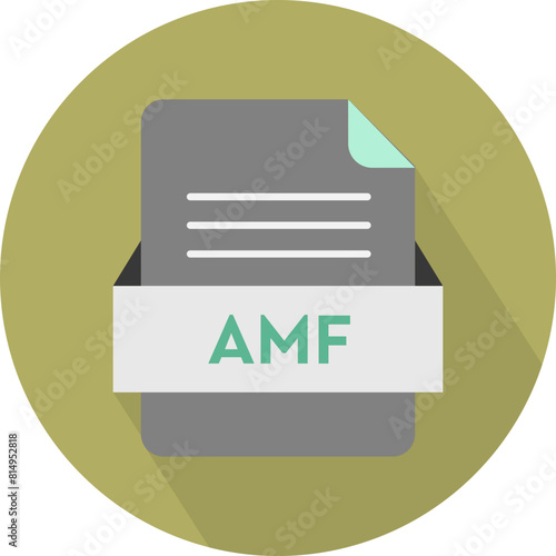 AMF File icon with Cornflower Blue Color in circular Shape