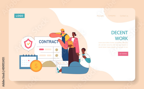 Decent work web or landing. Promoting fair employment terms and job security.