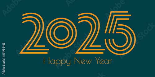Happy New Year 2025. Vector illustration numbers 2025. New Year holiday template. Collection of 2025 happy new year symbols.