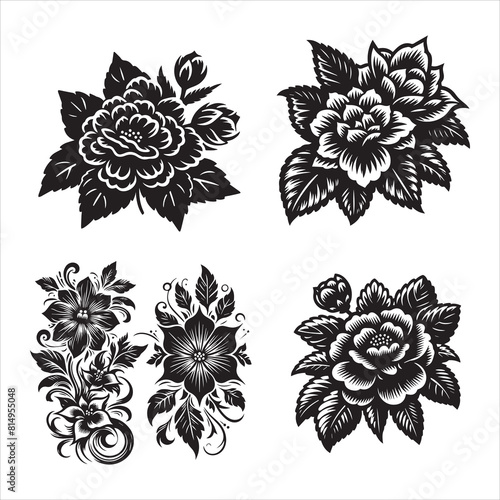 Wallpaper Mural begonia flower silhouette vector icon graphic logo ai generated design Torontodigital.ca