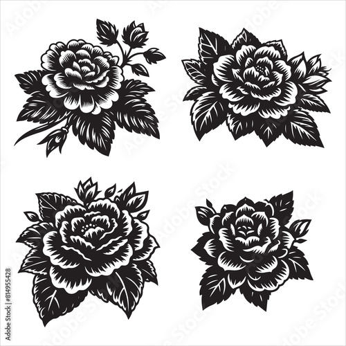 begonia flower silhouette vector icon graphic logo ai generated design