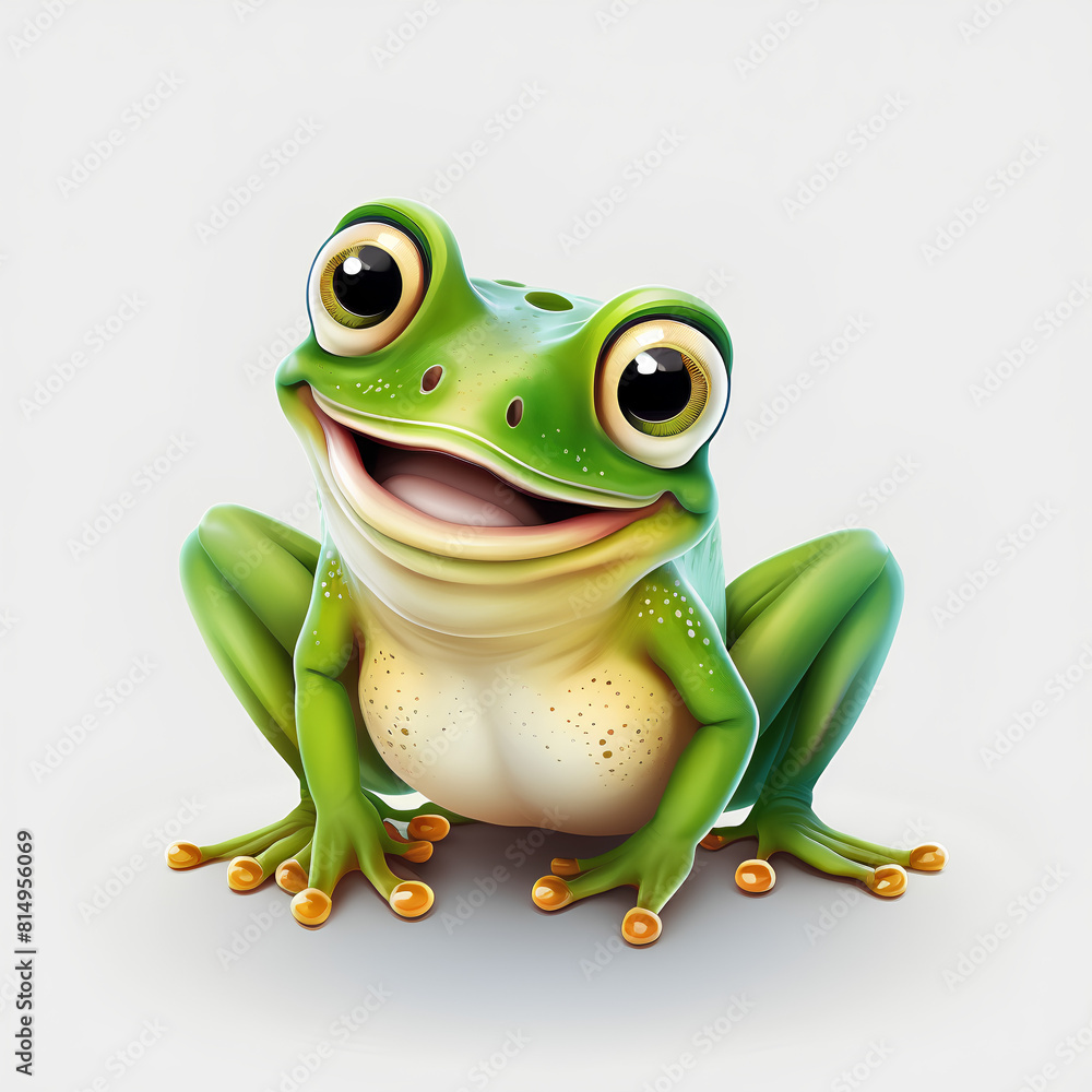 green frog cartoon isolated on white green frog cartoon isolated on white