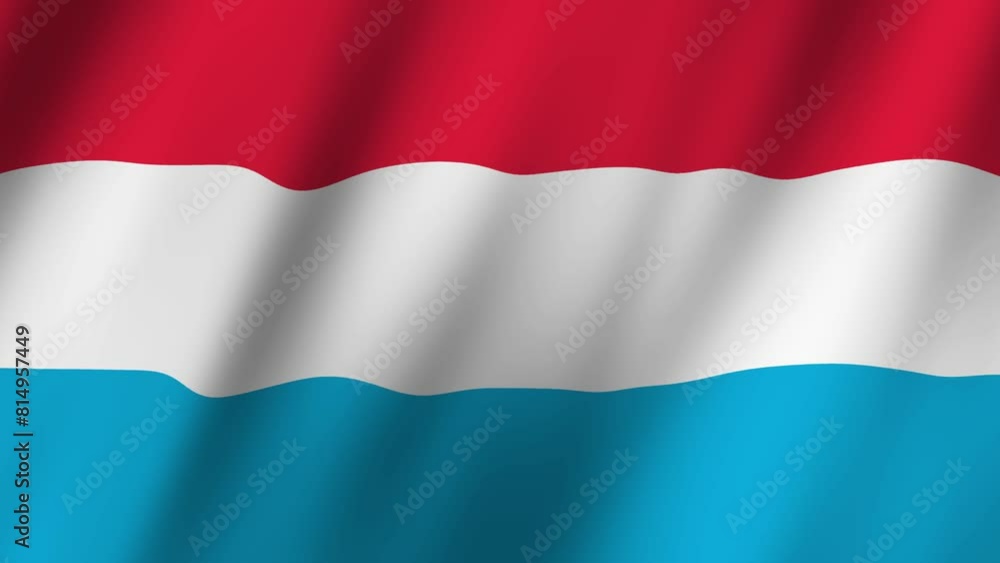 Luxembourg Animation flag waving in the wind